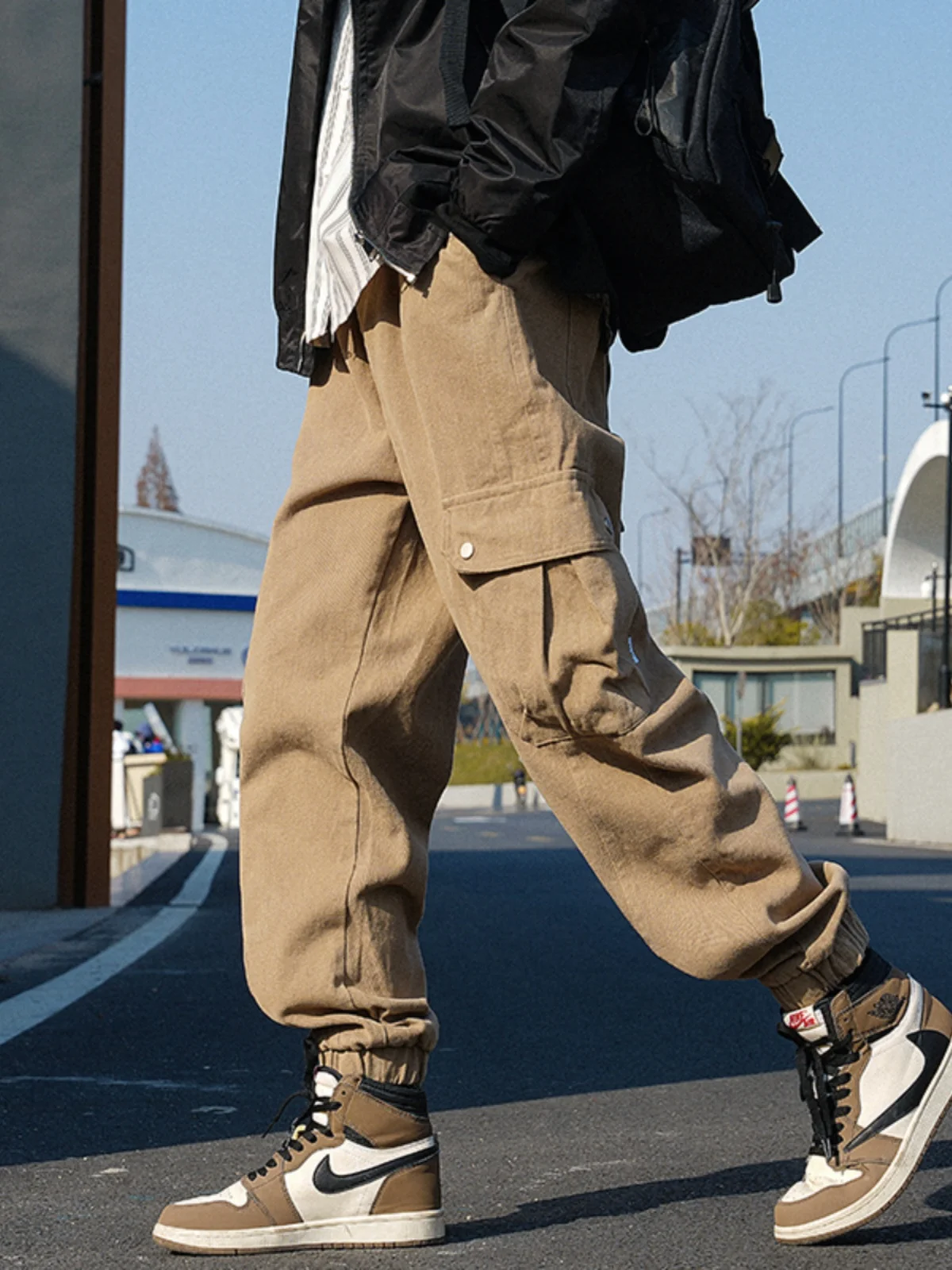 

Retro American Work Pants Men's Loose Cuffed Casual Spring Autumn Sle Youthful Haome Boys Faionable Loose Fit Trousers