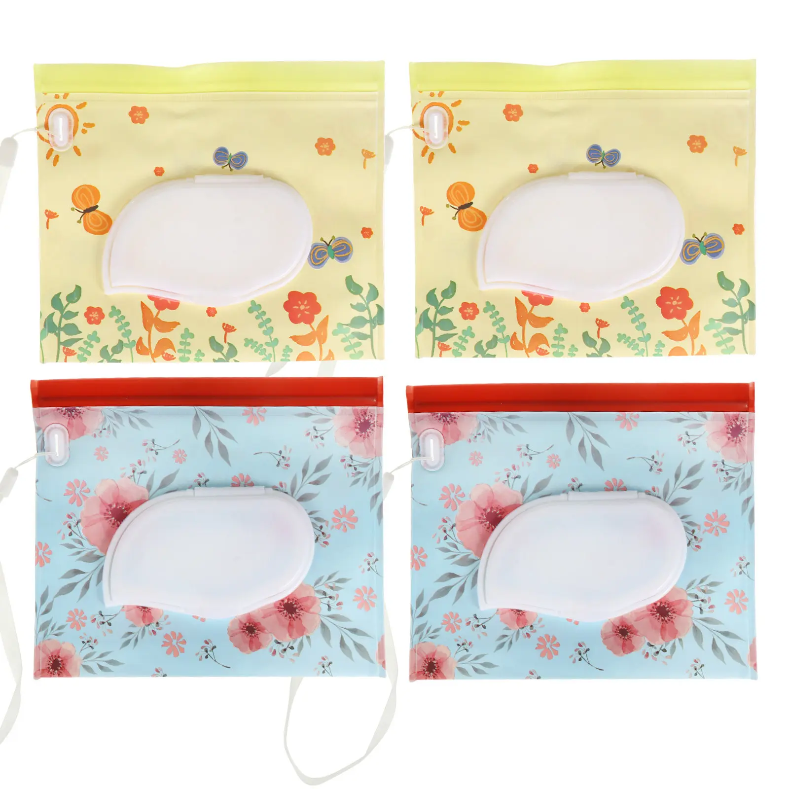 4 Pcs Wipes Wet Tissue Holder Travel EVA Refillable Container Portable Bag Pouch Storage for view 4