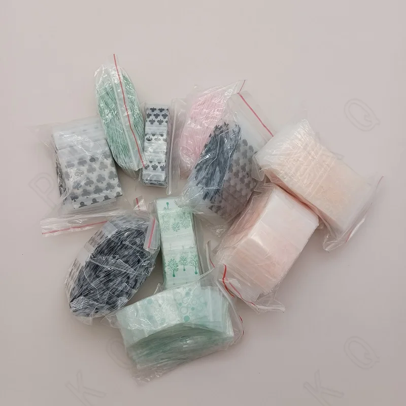 2.5x3.5 Cm Pe Mini Electronic / Mechanical Parts Plastic Self Sealing Pouches Pe Granule Storage Zipper Bag 100 Pcs