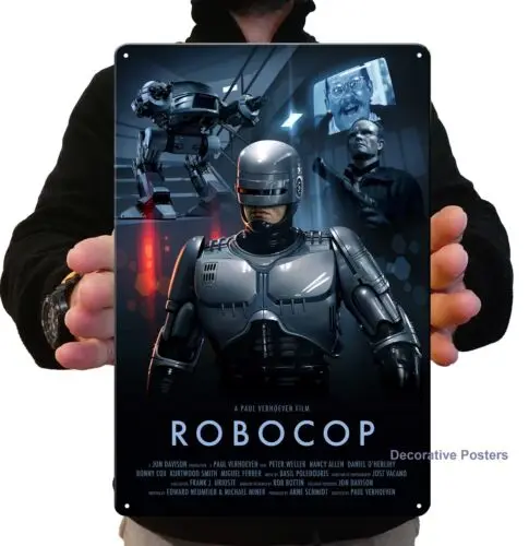Robocop Film-Metallposter – Sci-Fi-Kino-Blechschild – Paul Verhoven Film – 20 x 30 cm – Aluminium