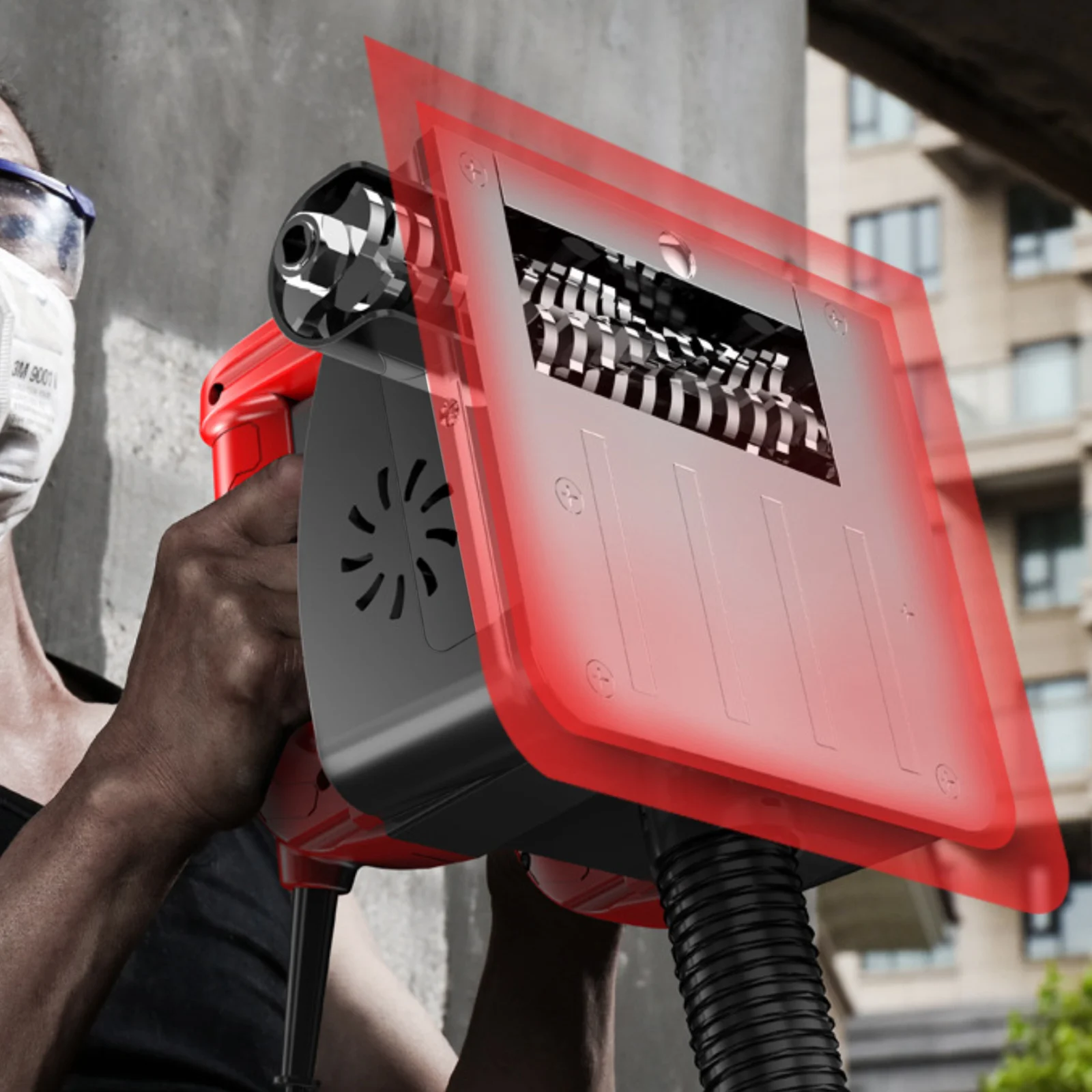 Obrázek 4: 1200W elektrický zeď hoblík beton mlynář stroj zeď lopata souprava 16cm hoblovací šíře renovace práce
