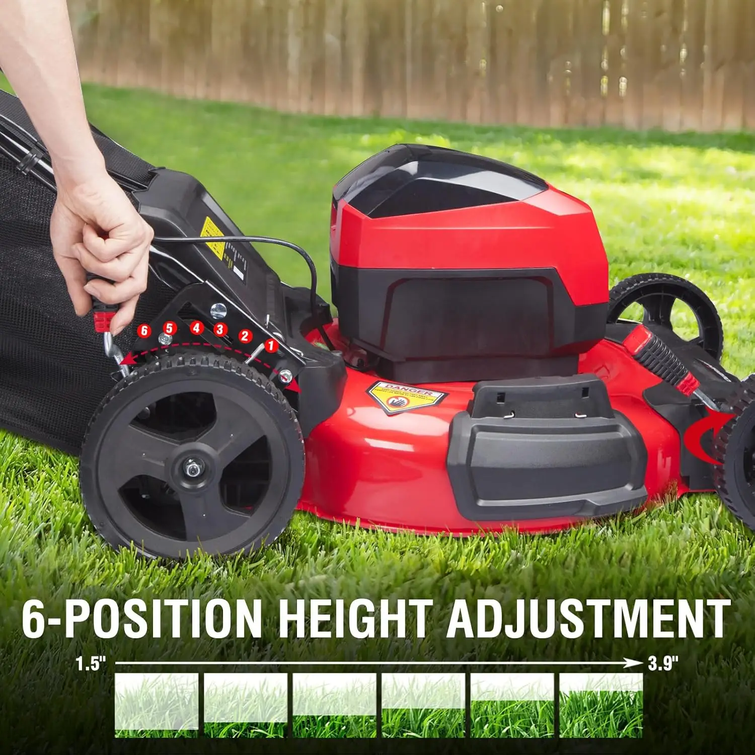 3-in-1 Brushless Electric Lawn Mower with 6.0Ah Lithium-ion Battery & Charger (DB2821)