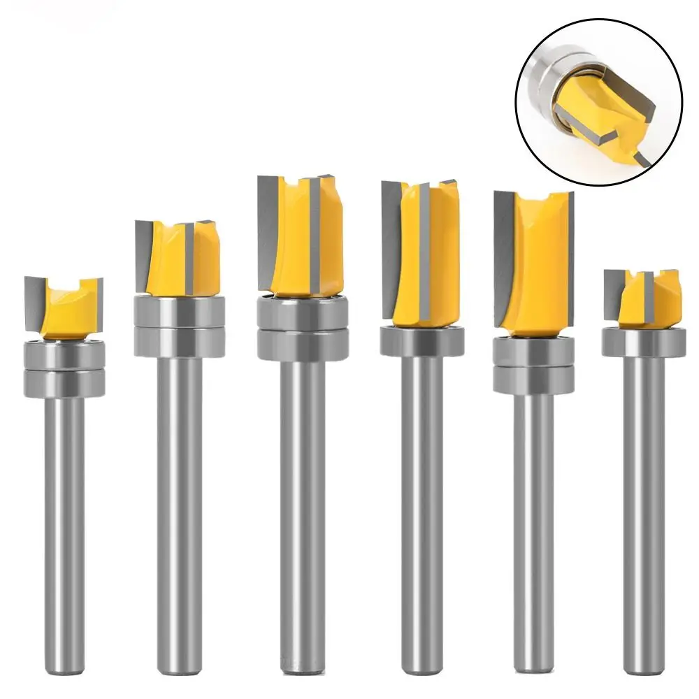 Straight Tooth with Bearing 6mm Shank Milling Cutter Slotting Cutter Router Bits Drill Bit