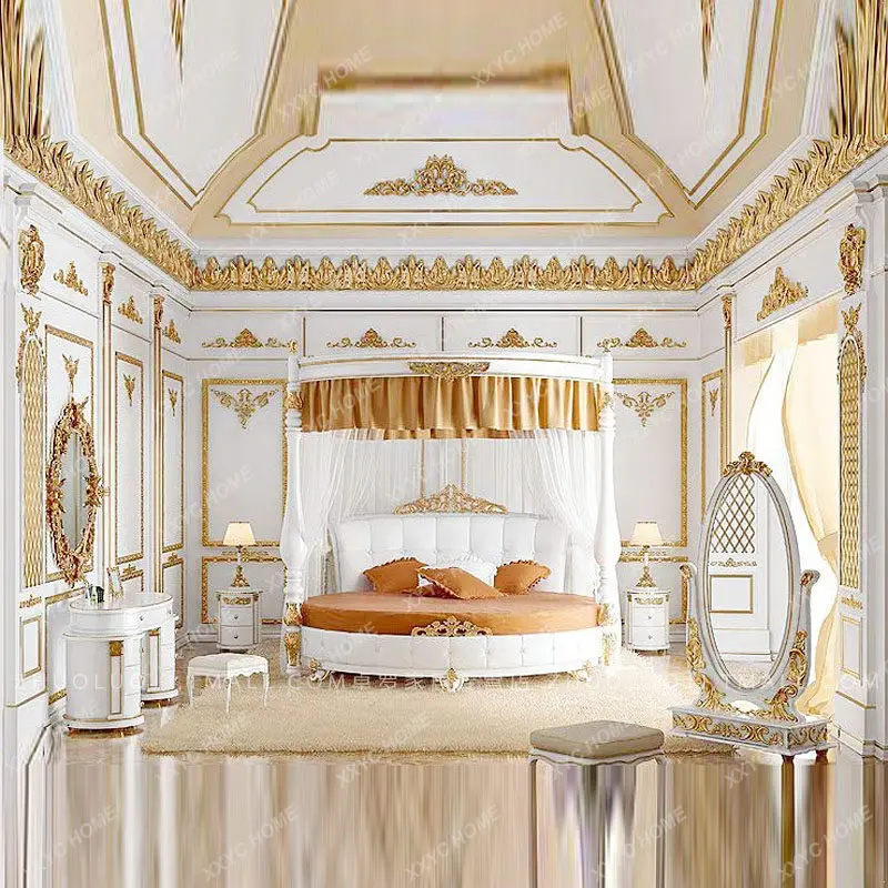 

Round double luxury master bedroom palace villa large round wedding master bedroom princess bed