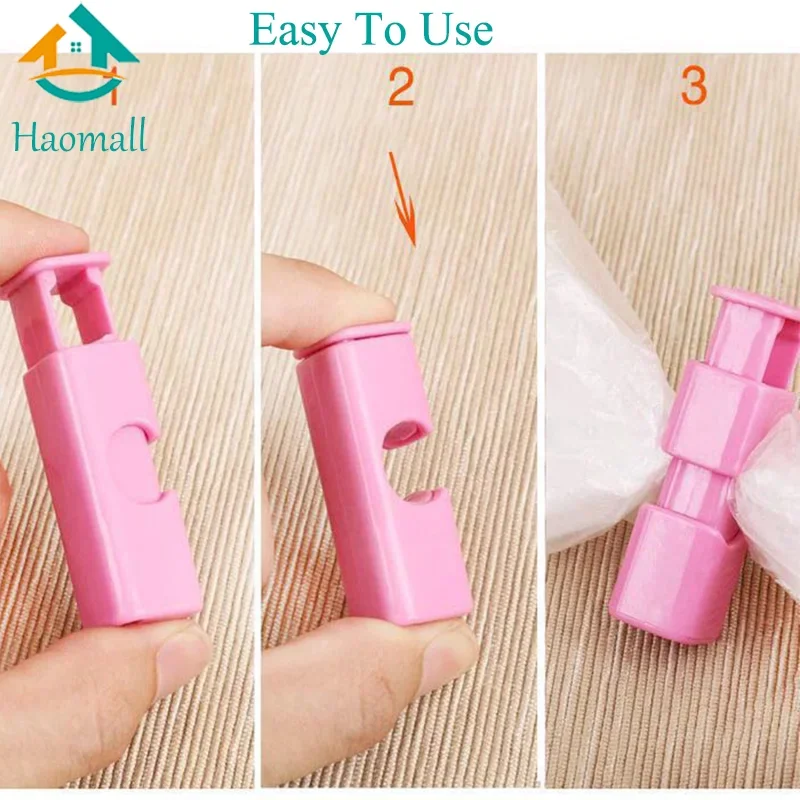 Protable Sealing Bag Clip Reusable Fresh Food Storage Tools Plastic Sealer Clamp Snack Bread Seal Bag Home Kitchen Storage Clips