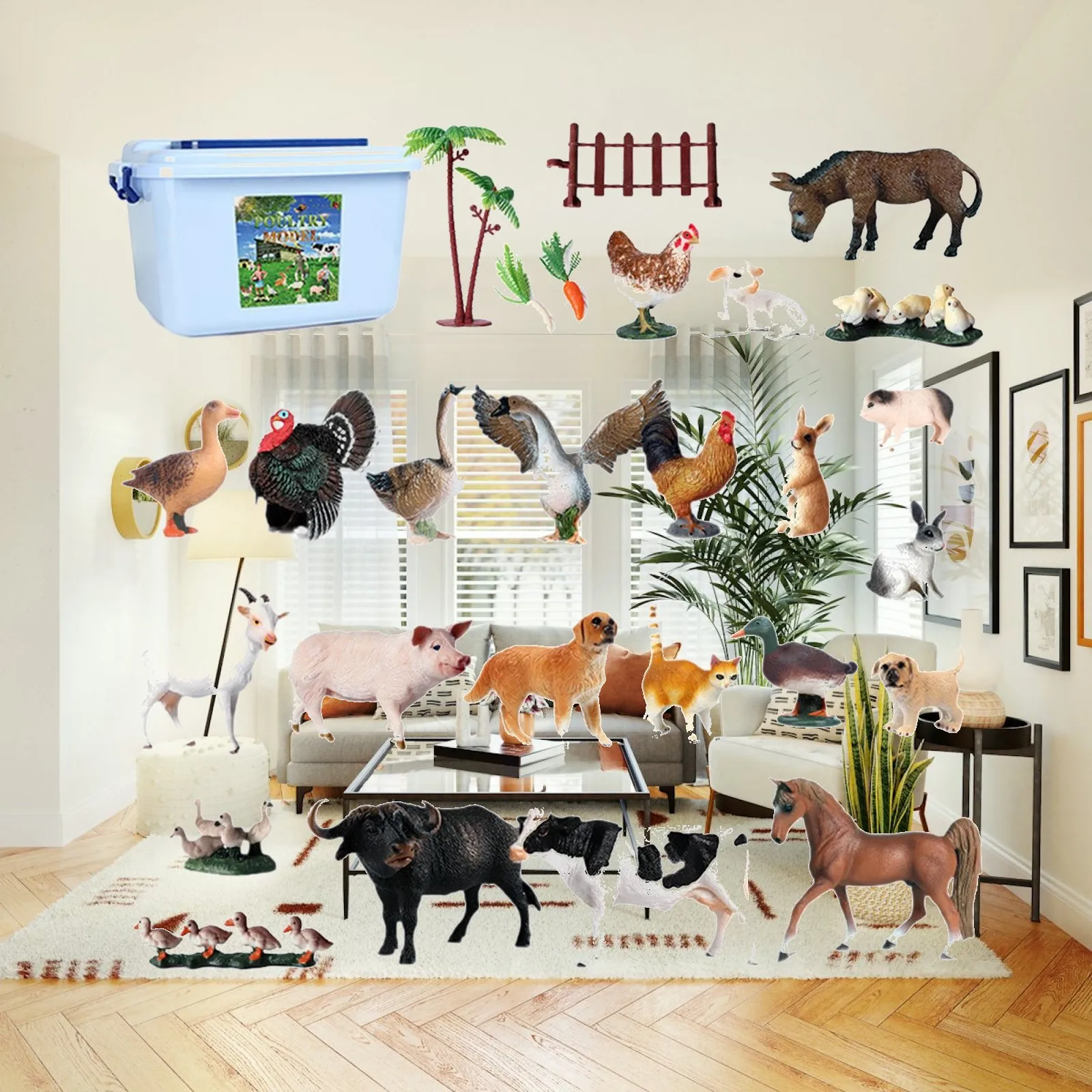 Simulation Animal Figures for Teaching Prop Desktop Ornament Party Supplies