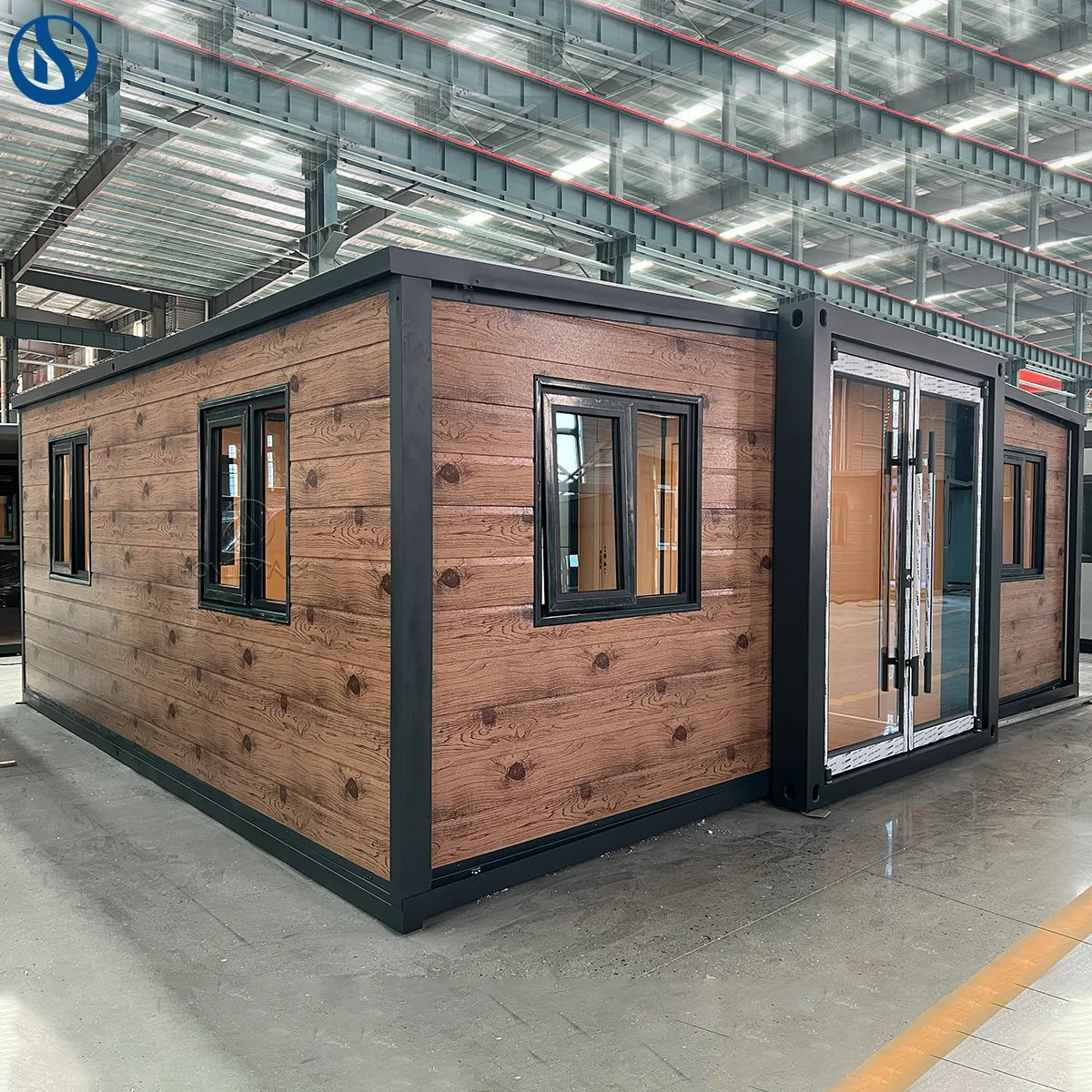 Expandable Prefab Modular Container House Midcentury Modern Family Home With Living Room Bedroom Entry