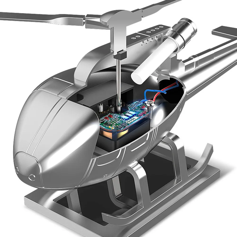 

1Pcs Solar Energy Aircraft Ornament Alloy Rotate Helicopter Car Dashboard Decoration Airplane Car Aromatherapy Ornament
