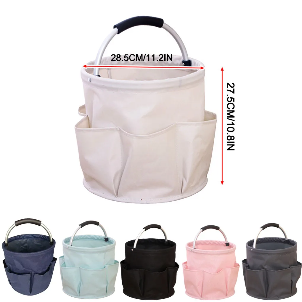 سلة غسيل قابلة للطي من قماش أكسفورد، سلة غسيل للتنظيف في الهواء الطلق مع حقيبة تنظيف بمقبض