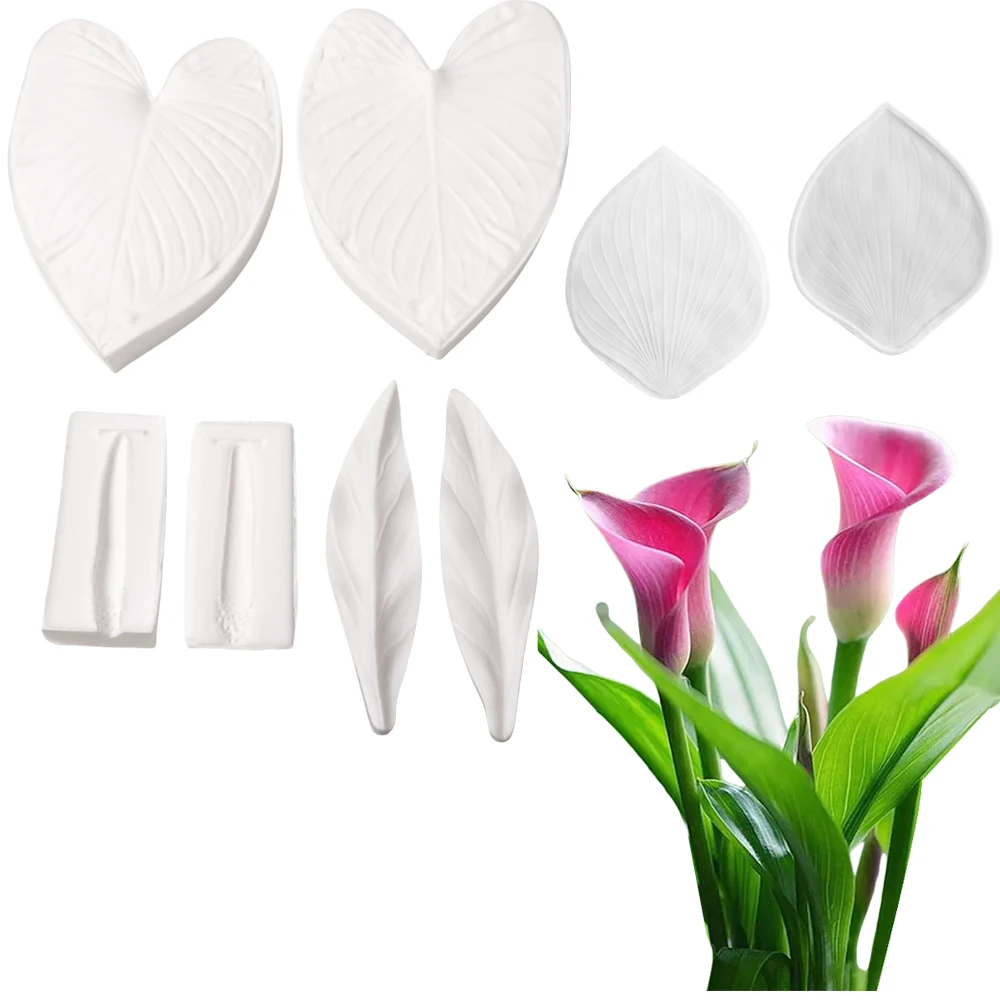 New Calla Lily Flower Silicone Moulds Fondant Gumpaste Sugarcraft Polymer Clay Molds Bakeware Tools Baking Accessories and Tools