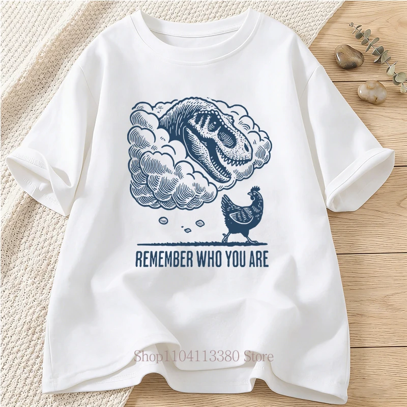 Remember Who You Are Print T Shirt for Women Summer Casual Fashion Loose Streetwear Tops Crew Neck Short Sleeve T-shirts