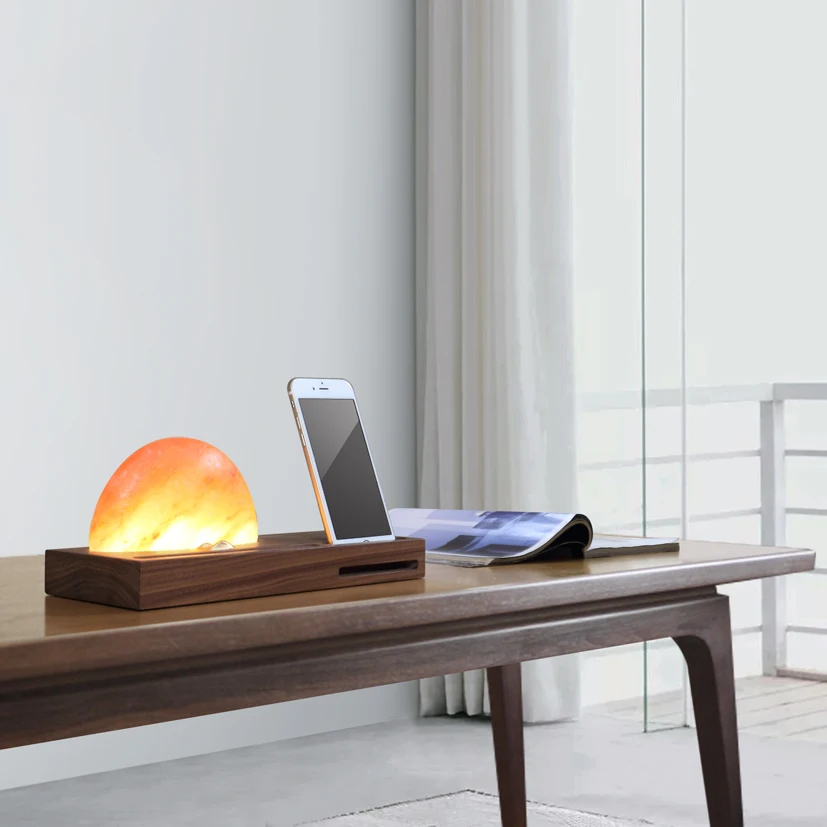 Hot sell Best Selling Product Sunrise Himalaya Salt Bedside Lamp Wireless Charging Home Decoration Led Desk Night Lamp Pride Sto