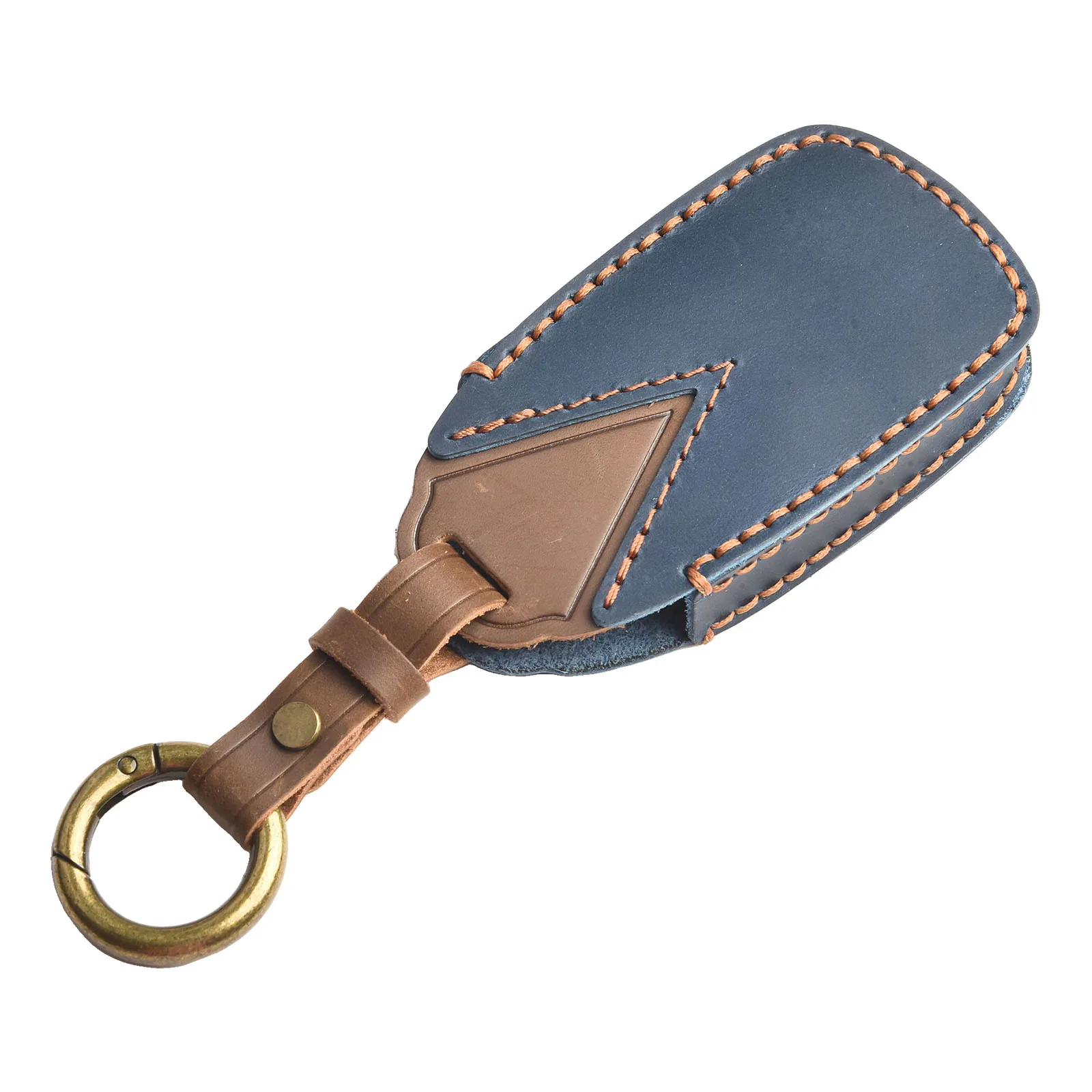 Fashionable Leather Remote Car Key Fob Case Cover, Designed for Chery Omoda 5 Blue, Perfect Protection and Decoration Choice