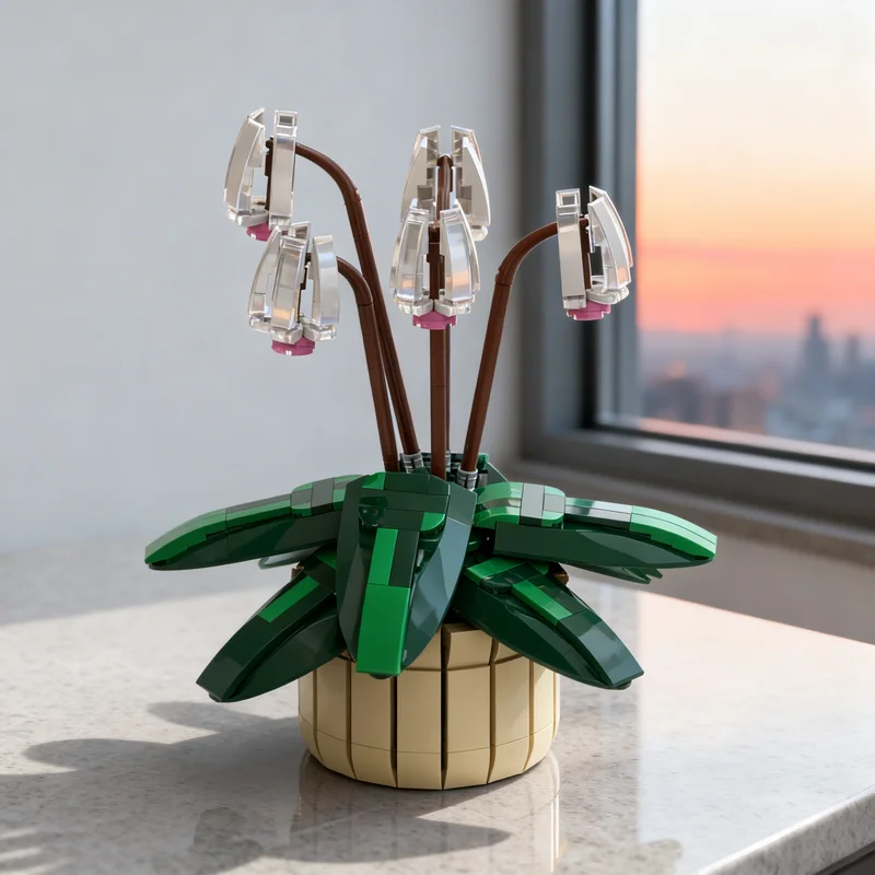 Art Craft Ideas For Christmas - 518 ชิ้น โมเดลดอกไซแคลเมน MOC Icons ของเล่นตัวต่อ