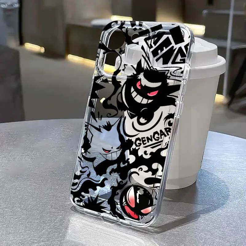 

G-Gengars P-Pokemones Anime For Apple iPhone 17 Air 16e 16 15 14 13 12 11 Mini Pro Max Plus Transparent Soft Cover Phone Case