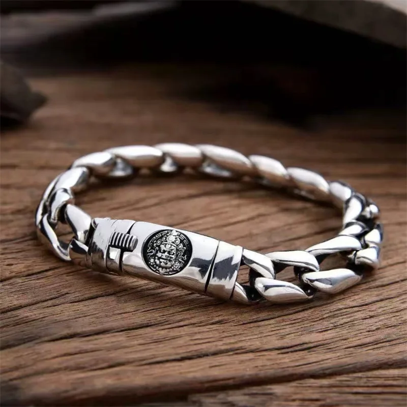 

Браслет Lucky Yellow Jambhala для мужчин, классический браслет-цепочка шириной 12 мм, мужские аксессуары для рук, 20, 18, 22 см