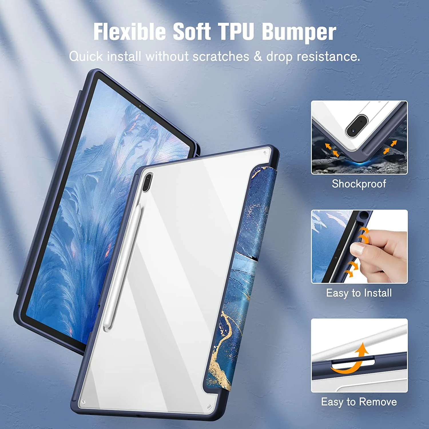 Für Samsung Galaxy Tab S11 S10 FE Plus S9 Hülle Acryl Dreifach Faltbarer Ständer Stifthalter Stoßfeste Tablet-Schutzhülle – Detail 6