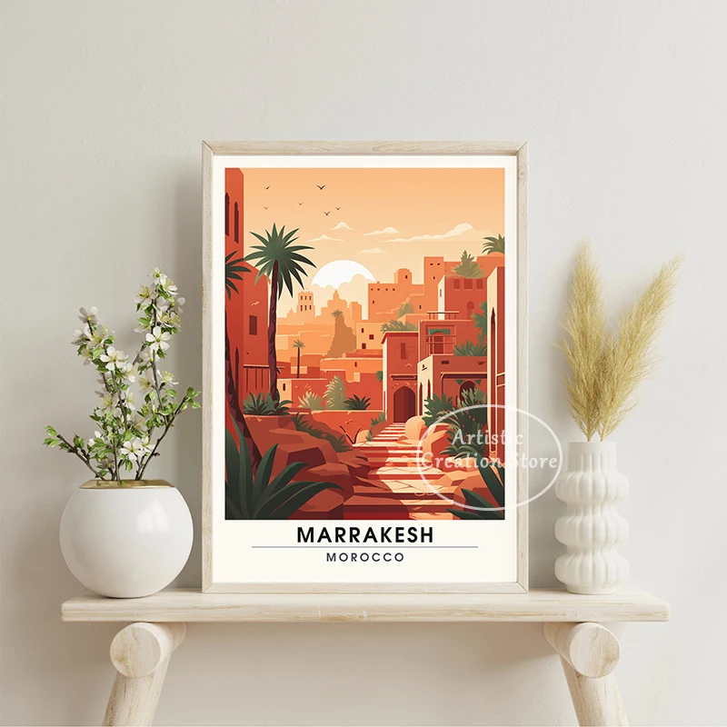 Morocco Travel Prints Impression of Travel Algiers Marrakech Canvas Painting Wall Art Living Room Bedroom Bar Home Decor Gifts