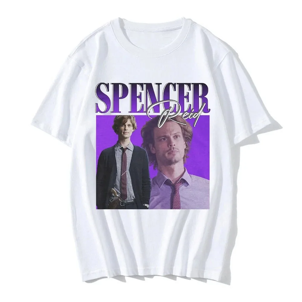 Harajuku Streetwear Summer Spencer Reid Print Cotton T-Shirts Men Women Fashion Oversized Short Sleeve Unisex Tees Tops Clothing