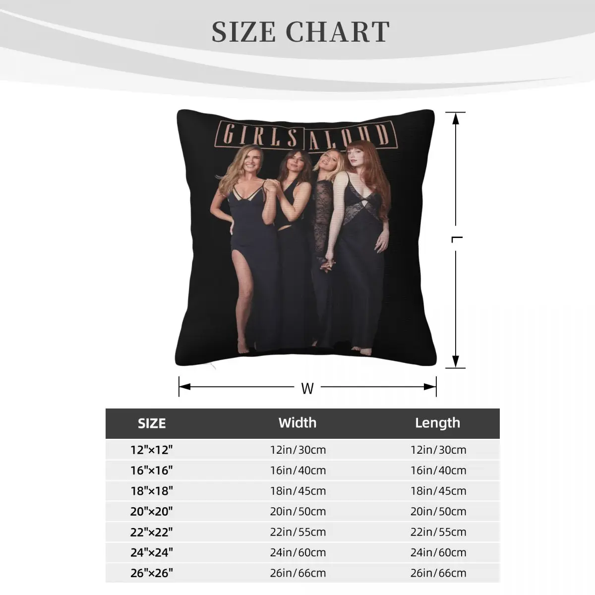 Girls Aloud Cheryl Cole Nadine Coyle 2 Dakimakura Decorative Pillows Cushion Cover 45X45 Pillow Case Pillow Cover