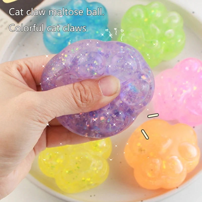 Knijp Fidgets Speelgoed TPR Squishie Kat Poot Zachte Stress Vent Ballen Speelgoed Party Favor Stress Release Speelgoed VOEG gift