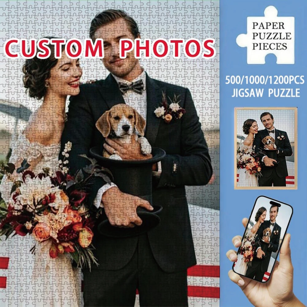 35/300/500/1008pcs Personalized Custom Photo Puzzle Wedding Photos Friends A Memorable Keepsake Or A Special Celebration
