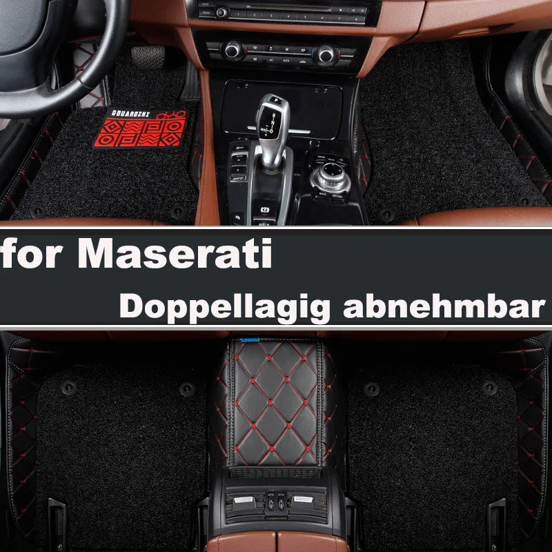 All Season Customized Full Coverage for Maserati GranTurismo Quattroporte Levante Ghibli 4200 GT  Double Iayer Car Floor Mats