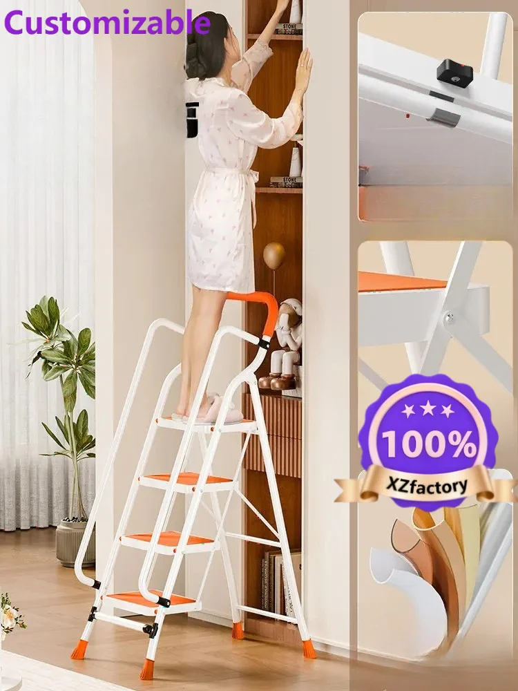 Factory Direct 2026 Ladder Household folding ladder Thickened telescopic indoor herringbone ladder Multifunctional climbing Five