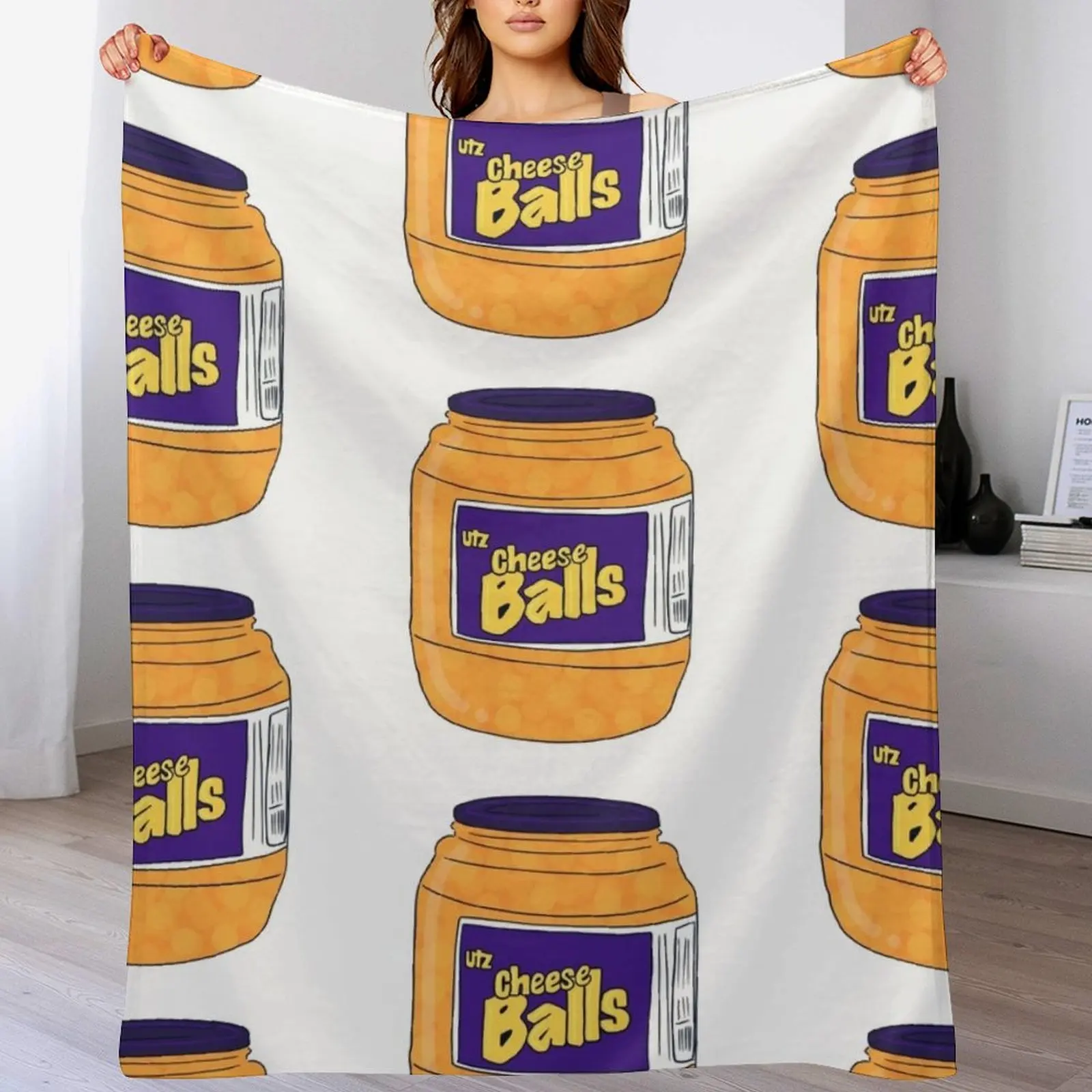 

Cheese Balls Throw Blanket Picnic Fashion Sofas Quilt Plaid Blankets