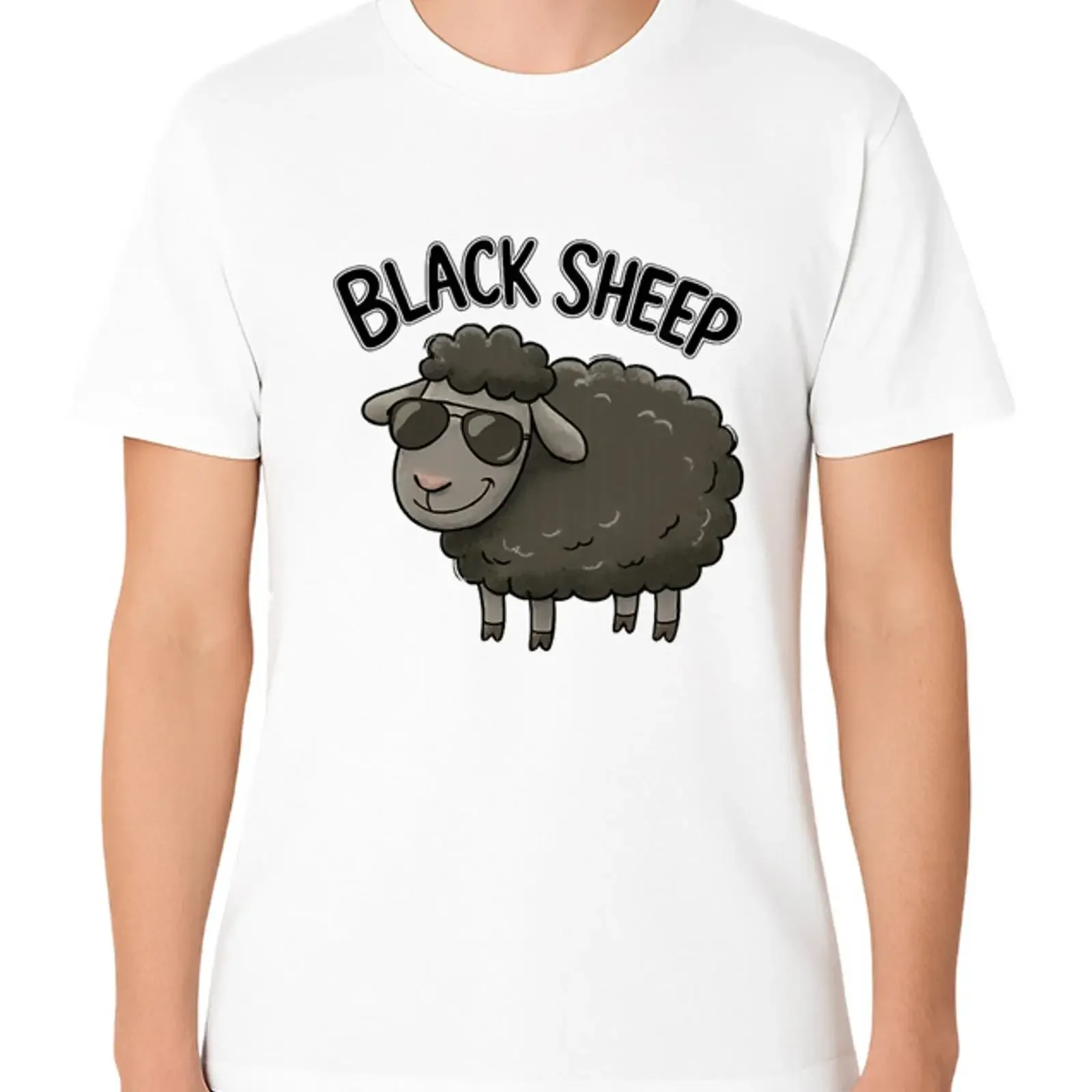 Black Sheep T Shirt Funny Rebel  vintage Washed Stretched designer clothes Stylish Breathable Comfortable Versatile Soft homme