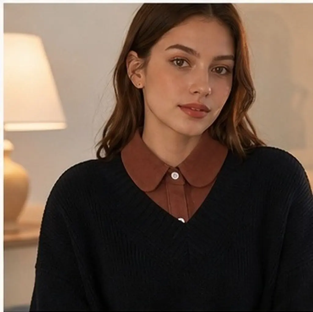 Detachable Blouse False Collar Half Shirt Fashion Pointed Collar Shirt Attachment for Women Work Casual Wear