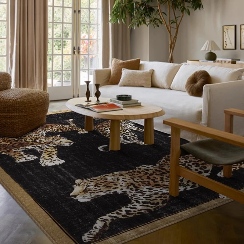 

Tigers Living Room Carpet Black Retro Print Bedroom Rug Large Area Home Decoration High-end Sofa Coffee Table Floor Mat Ковер 러그