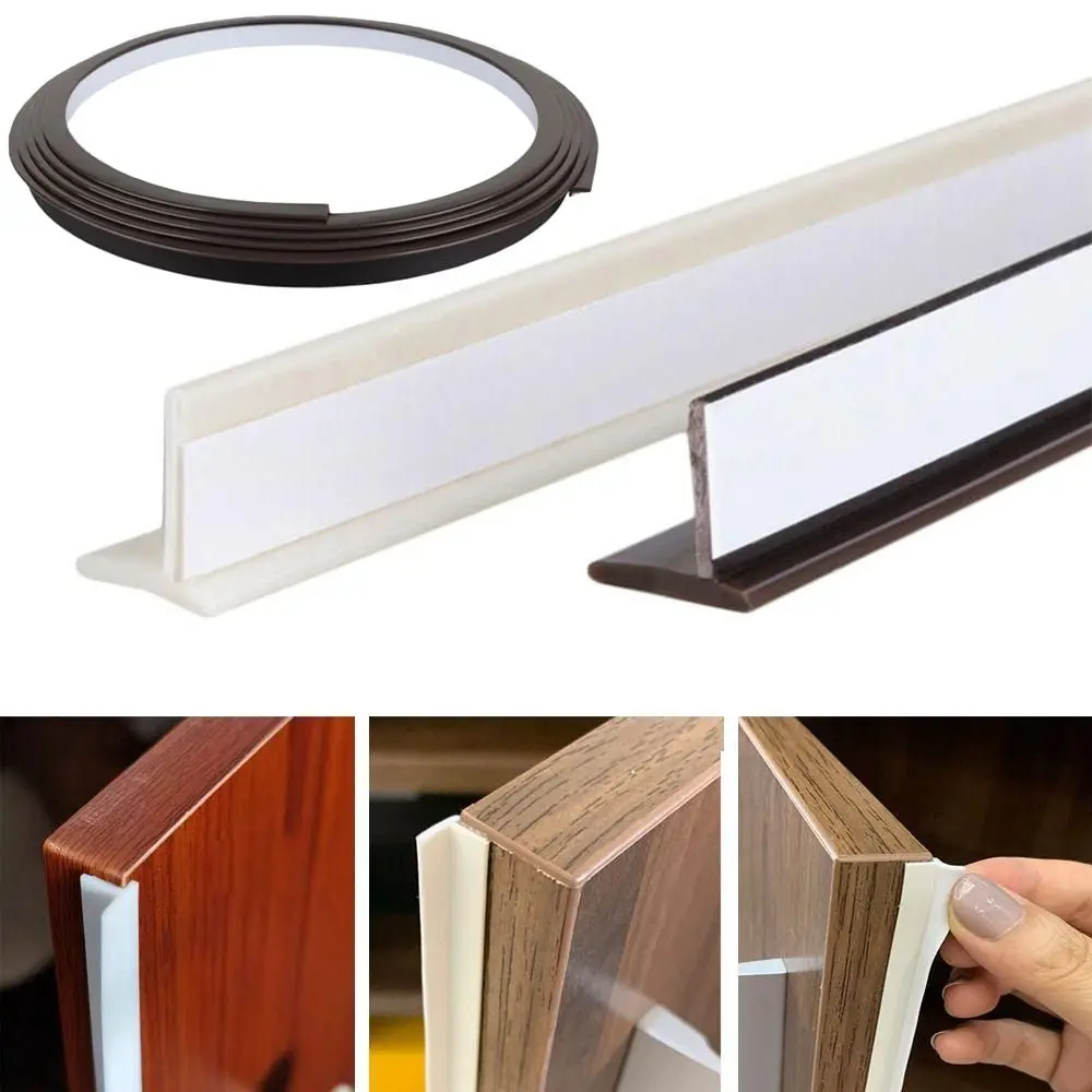 2.4M/2.8M Cabinet Door Strip Silicone T Shape Wardrobe Door Dust-proof Strip Seal Strip Insect-proof Blackout Strip Cabinet