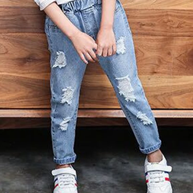 Girls' Wide Leg Jeans 2025 Spring And Autumn New Mid Sized Children's Stylish Loose And Slimming Straight leg Jeans