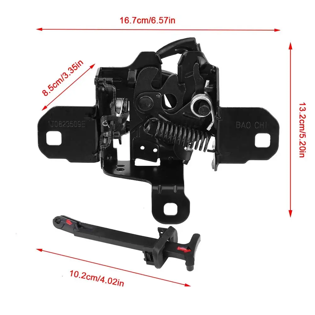 Fechadura do Capô com Alça de Puxar 1J0823509E 1J0 823 509E para Modelos Volkswagen - Alta Qualidade em Metal e Plástico