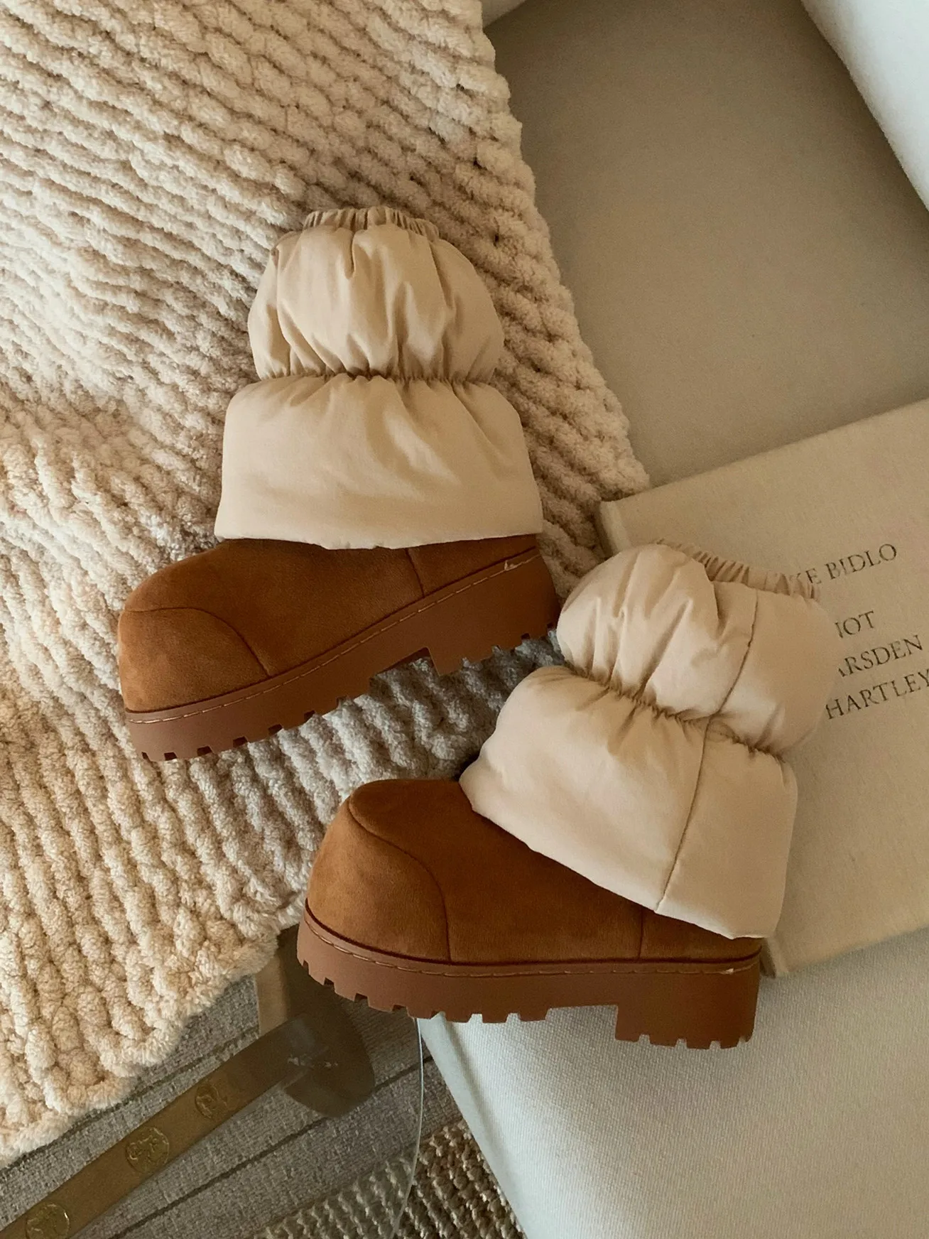 

Thickened Fleece Lined Winter Boots Women's Fashion Warm Leg Warmers Snow Boots Anti-slip Thick Bottom Heightening Booties