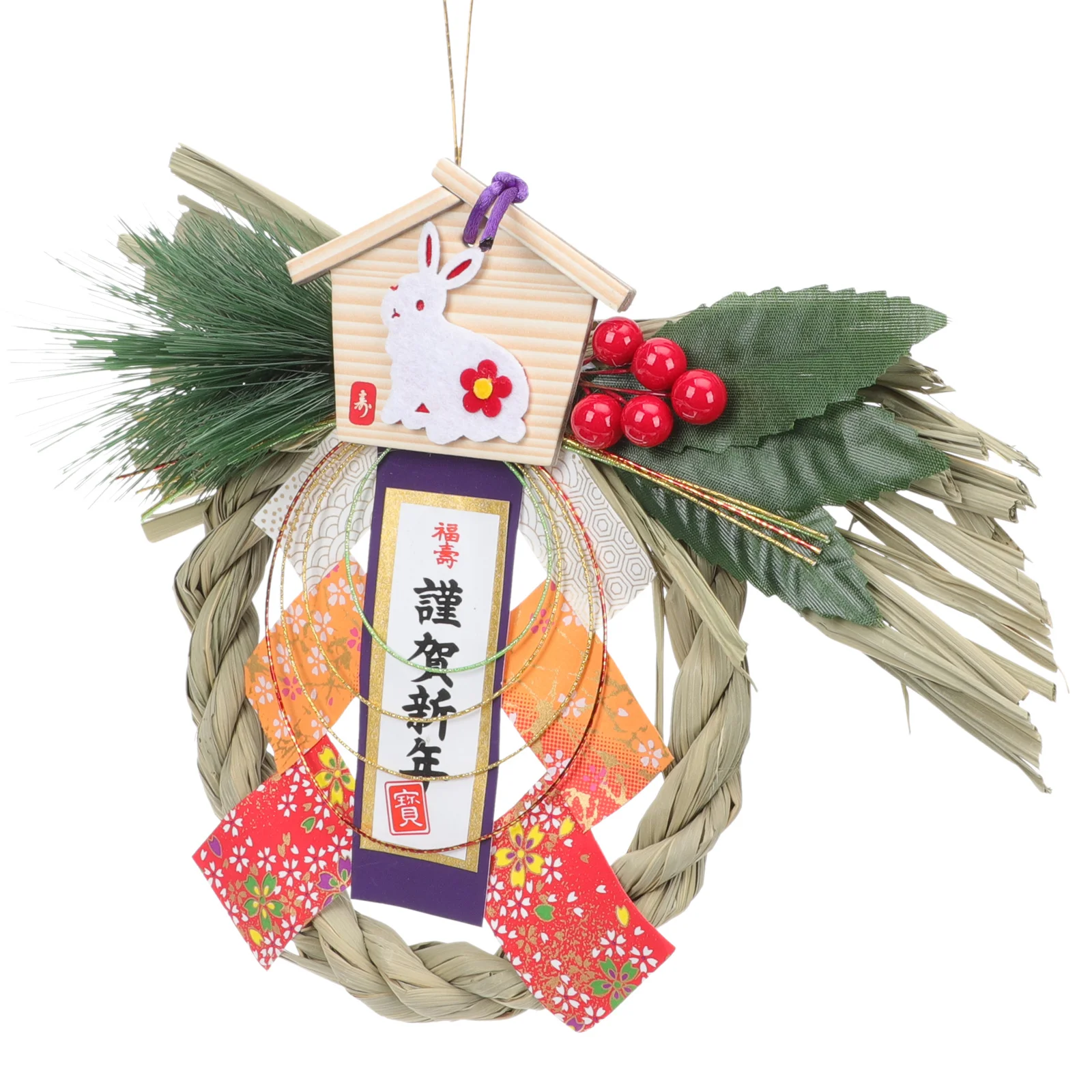 

Japanese Straw Wreath Hanging Ornament New Year Home Decoration Sushi Restaurant Wall Hanging Pendant Craft Decor