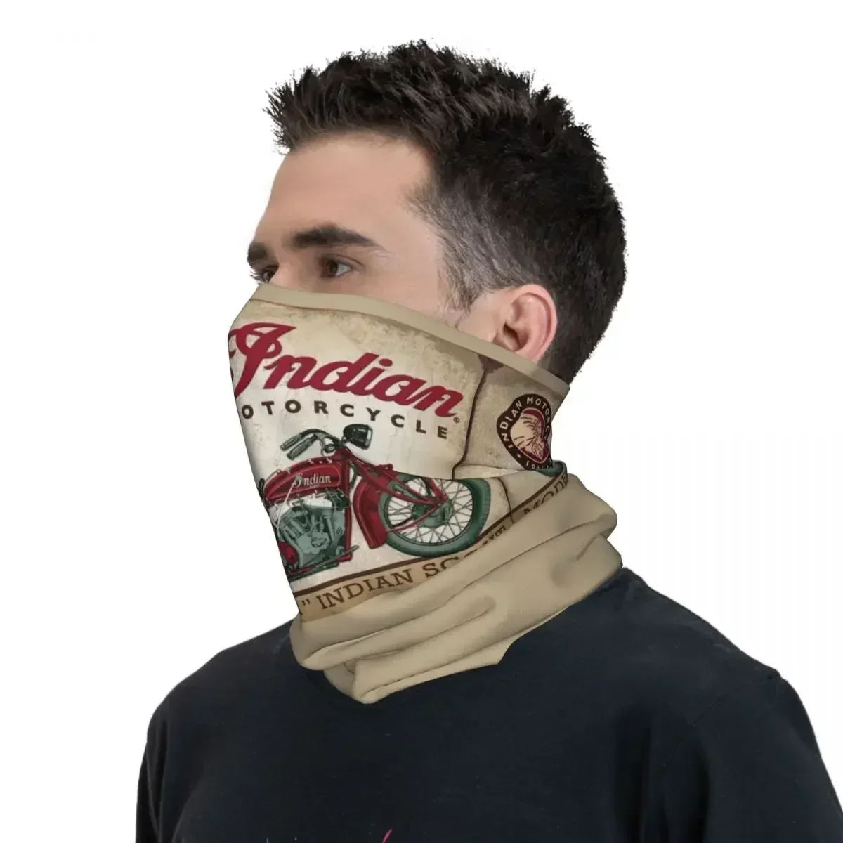 Polaina de cuello con estampado para hombres y mujeres adultos, bufanda cálida de motocicleta, Motor Old Indians Never Die 4, pasamontañas para ciclismo