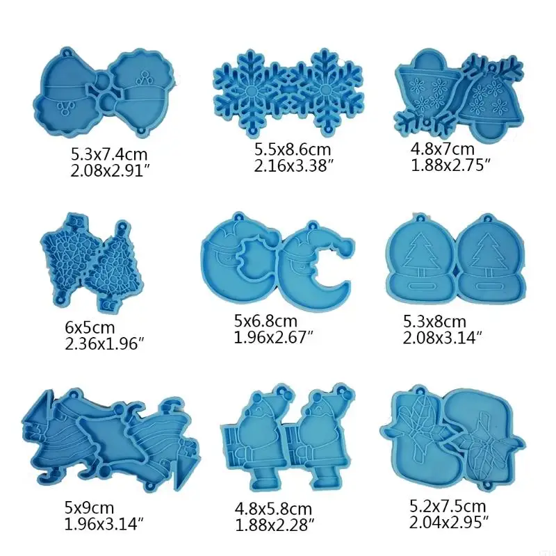 C71E Pendientes colgante Navidad combinación molde arete arete epoxi joya resina moho resina molde colgante