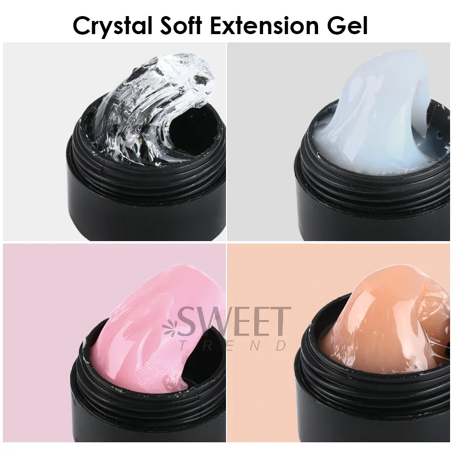 5ml Crystal Soft Solid Extension Nail Gel Clear Nude Pink Acrylic Carving Flower Jelly Shaping DIY Model Manicure Varnish Tools