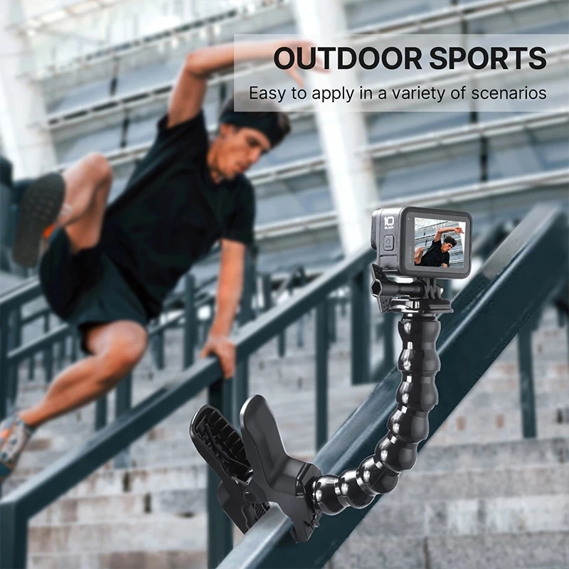 Telesin ajustável pescoço câmera maxilas flex super braçadeira de montagem tripé flexível para gopro hero 11 10 9 sjcam dji iphone 13 14 pro max