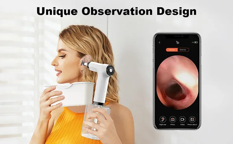 E07 Wholesale 1080P HD Visual Ear Irrigator, Electric Ear Washing Cleaner, Ear Wax Removal Device for Adults