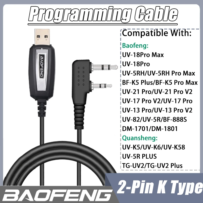Baofeng kabel do programowania USB UV-21 18Pro 17Plus V2 Quansheng UVK5 UVK6 TG-UV2 kabel do programowania CD oprogramowanie akcesoria radiowe
