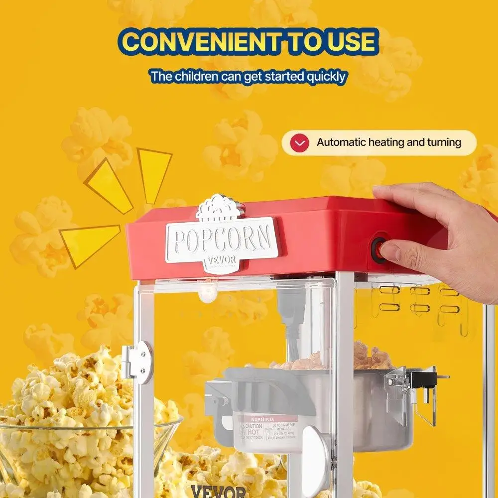 Portable 480W 4OZ Red Tabletop Popcorn Maker