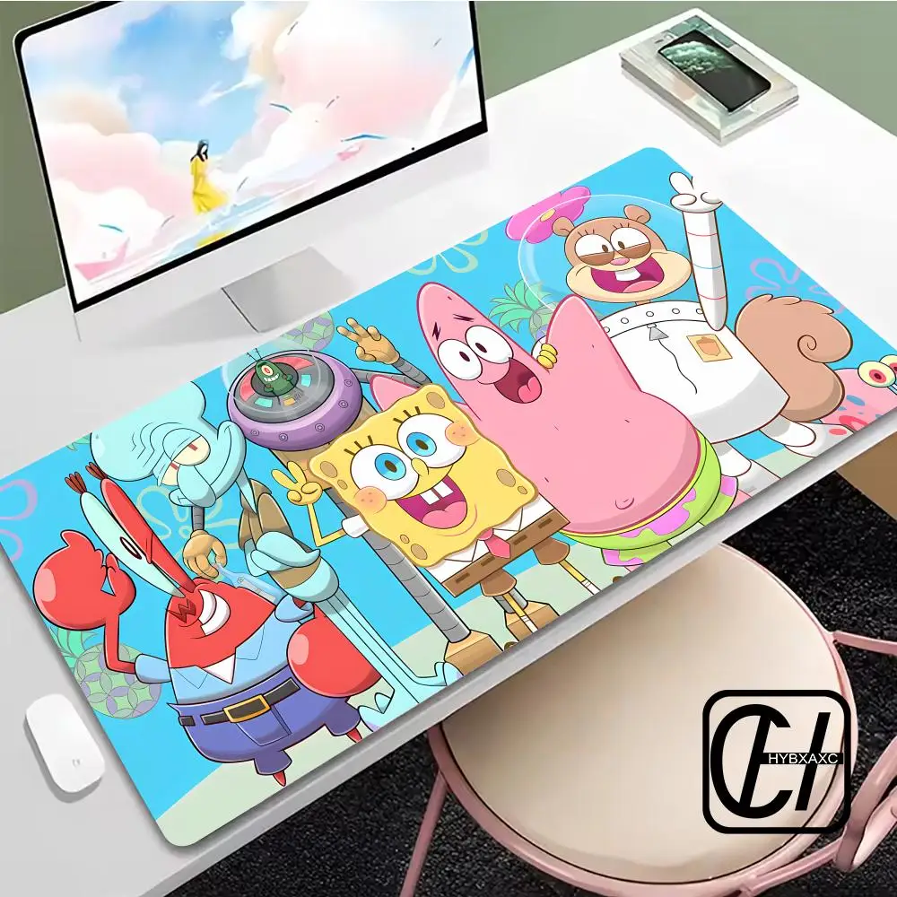 ‌Anime S-SpongeBob SquarePants teclado mouse pad Kawaii desk mat Pc Gamer Gaming Accessories Computer Offices Potdemiel Desk Mat