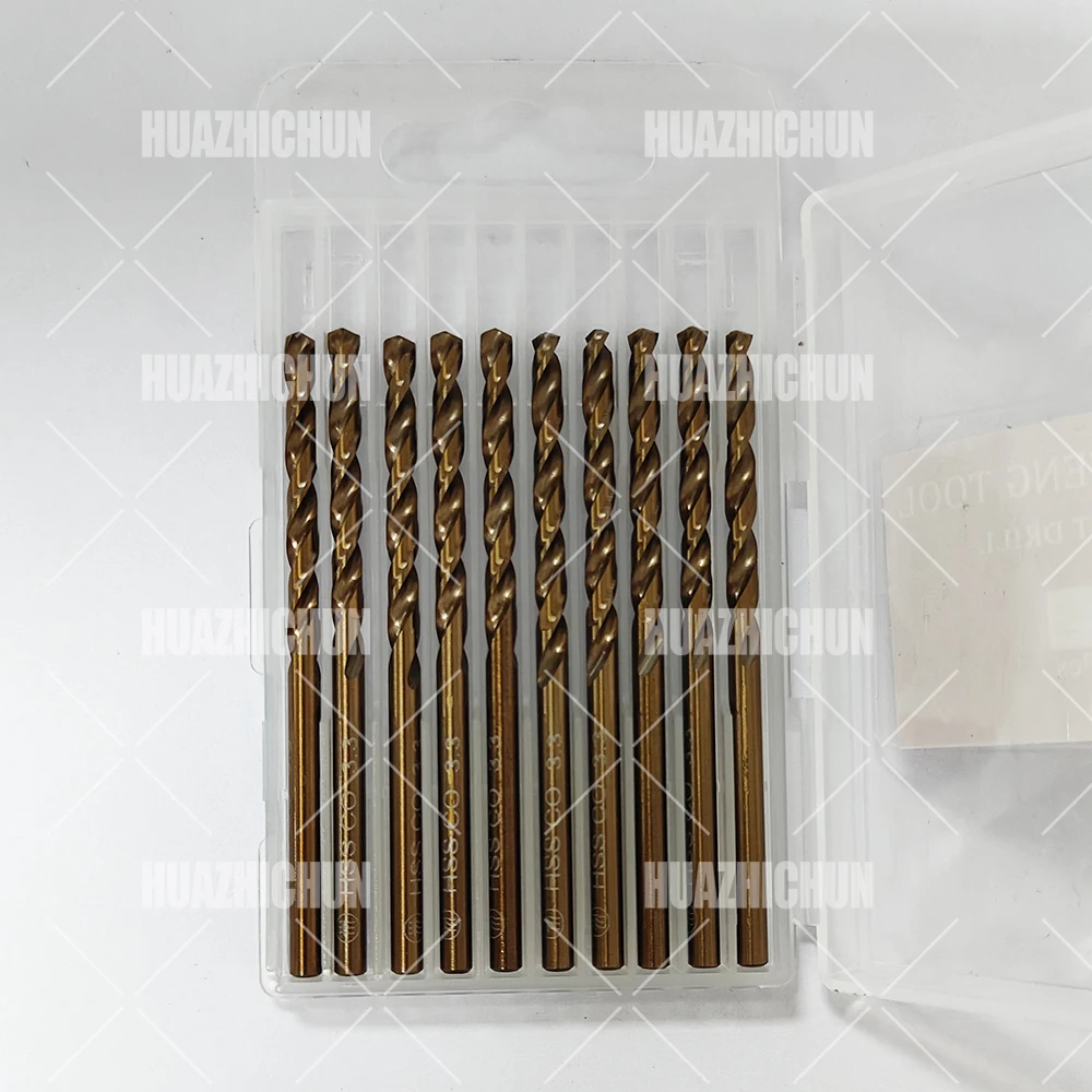 HUAZHICHUN HS5-135 5523 3.3 Kit de brocas de longitud Jobber de acero de alta velocidad para metal endurecido, acero inoxidable, hierro fundido,