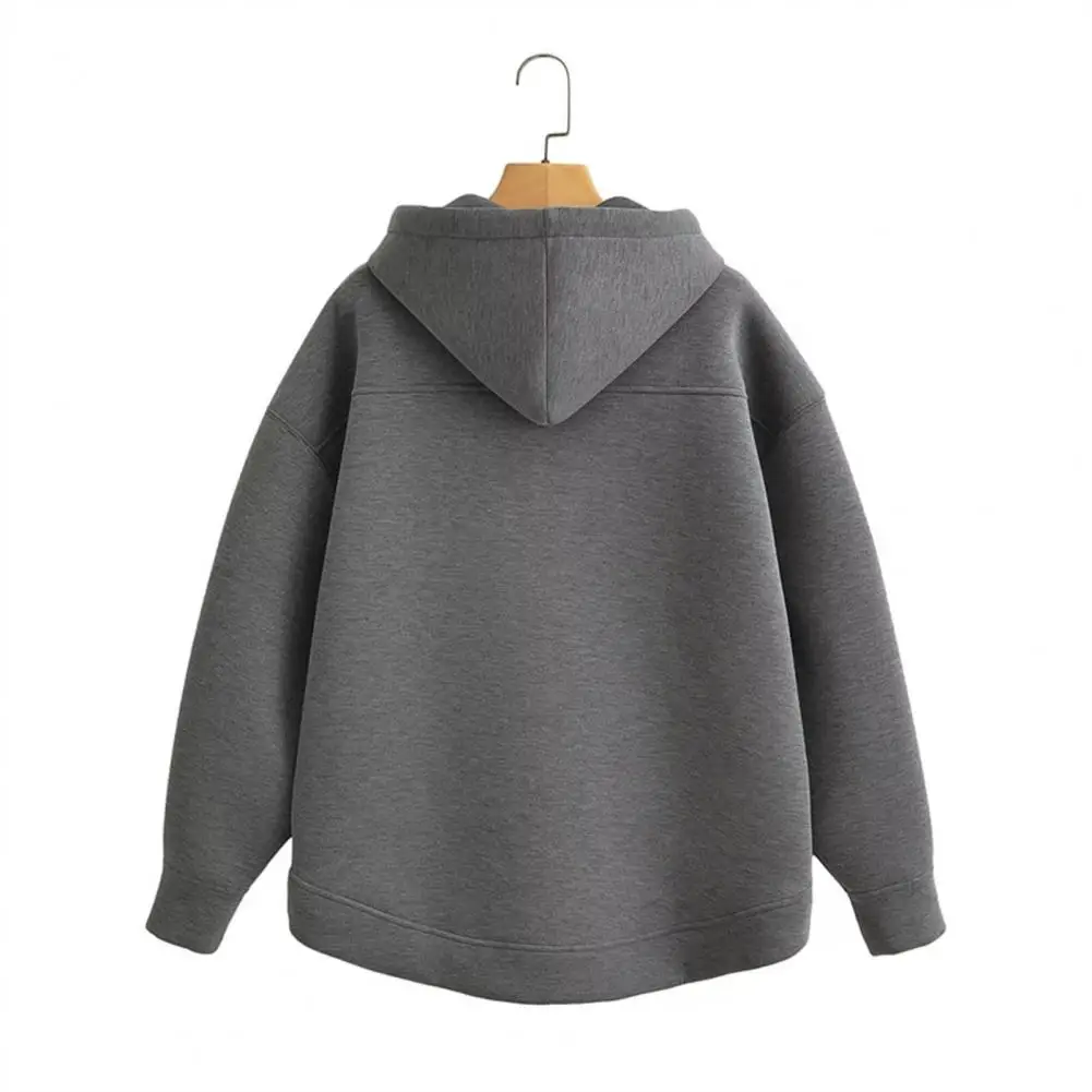 Women Zipper Jacket Cozy Hooded Sport Coat for Women with Zipper Closure Big Pockets Elastic Cuffs Fall Winter Fashion Essential