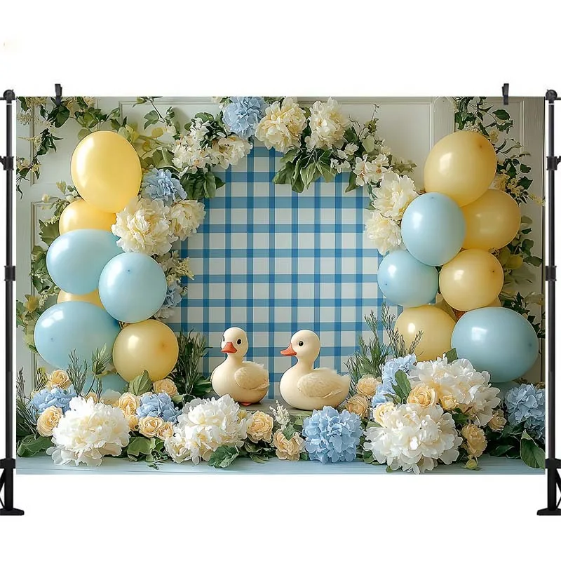 LS Photography Backdrop One Silly Goose Floral Balloon Decor Girls Birthday Party Baby Shower Kids Portrait Backdrop Studio