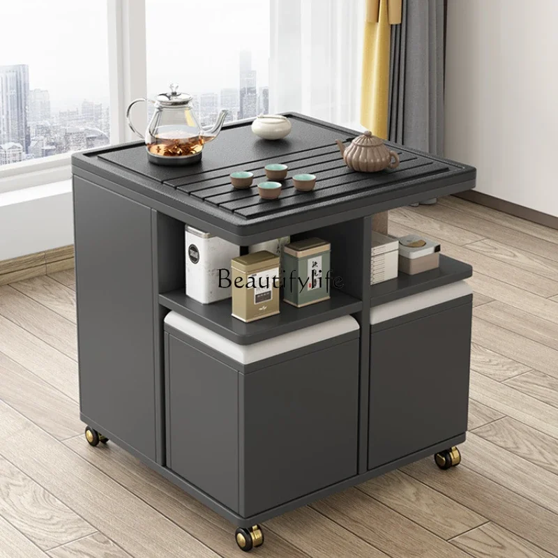 

Coffee table simple intelligent kung fu tea cart small apartment living room multi-functional mobile storage tea table