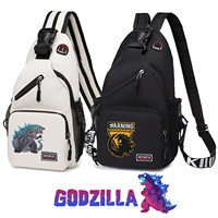 Godzilla Chest Bag Pack Men's Cool Anime Printed Crossbody Bags Outdoor Boys Sports Casual Sling Backpack Trend Portable Gifts